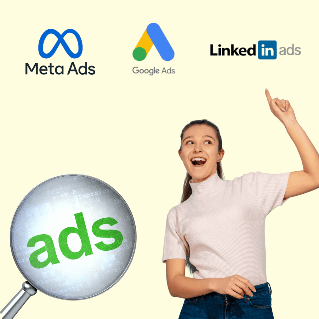 Estrategias publicitarias efectivas en Meta Ads, Google Ads y LinkedIn Ads para aumentar ventas y visibilidad online.
